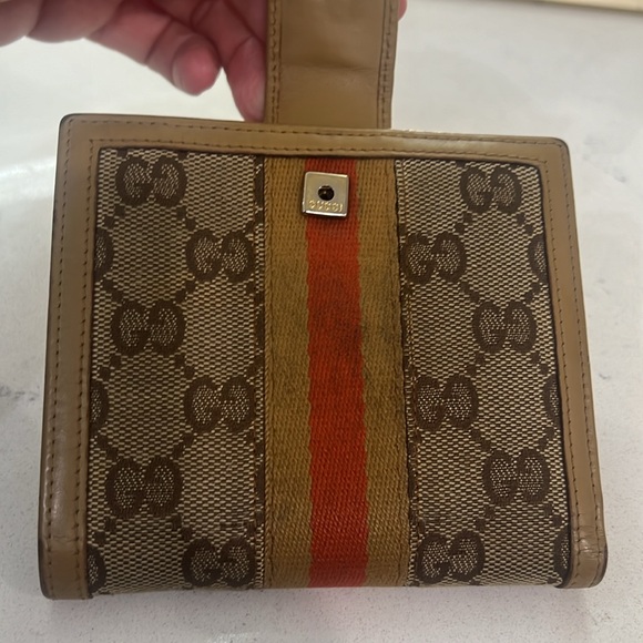 GUCCI authentic women's beige brown guccisima web signature wallet - Picture 14 of 16